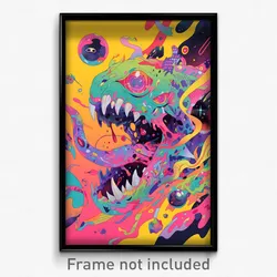 Art Poster - Fantastic Shield (Psychedelic Trippy Weird 11x17 Cartoon Print)