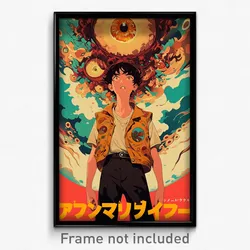 Japanese Movie Poster - Boy Feeling Annoyance, Quizzical Orange Vest (Art Print)
