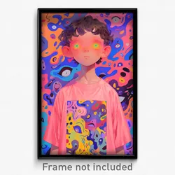 Anime Art Poster - Boy Feeling Loopy Wearing Strong Pink Shirt (Print)