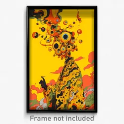 Art Poster - Yellow Cdmx (Psychedelic Trippy Weird 11x17 Cartoon Print)