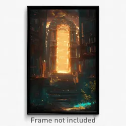 Art Poster - A Cosmic Library With Books Written In Starlight