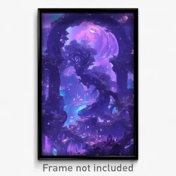 Art Poster - Purple Cemetery (Psychedelic Trippy Weird 11x17 Print)