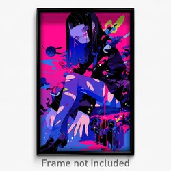 Anime Art Poster - Girl Feeling Unsure, Tattered Back Seamed Legwear (Print)