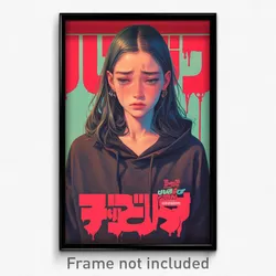 Thai Movie Poster - Girl Feeling Sadness, Steel Cropped Hoodie (Art Print)