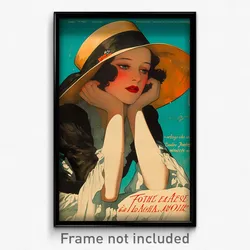 French Movie Poster - Girl Feeling Self Pity, Gentle Large Hat (Art Print)