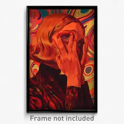 French Movie Poster - Girl Feeling Strong, Simple Red (France Film Art Print)