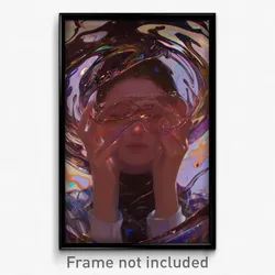 Art Poster - Girl Feeling Claustrophobic Wearing Remarkable Hoodie Lift (Print)