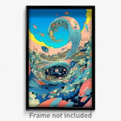 Art Poster - Puny Sandbar (Psychedelic Trippy Weird 11x17 Print)