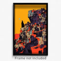 Icelandic Movie Poster - Ancient Barracks (Iceland Retro Film Art Print)