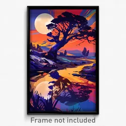 Art Poster - Enchanted Loch (Psychedelic Trippy Weird 11x17 Print)