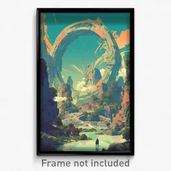 Movie Art Poster - Long Dam (Psychedelic Trippy Weird Retro Cartoon Film Print)