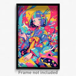 Anime Art Poster - Girl Feeling Thankful Wearing Merry Cute Clothes (Print)