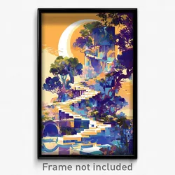 Art Poster - Zealous Villa (Psychedelic Trippy Weird 11x17 Print)