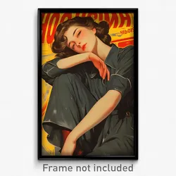 Russian Movie Poster - Woman Feeling Unhappy, Quaint Grey Pants (Art Print)