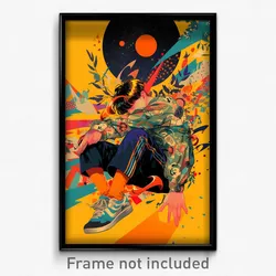 Greek Movie Poster - Boy Feeling Discontentment, Cherry Orange Legwear (Print)