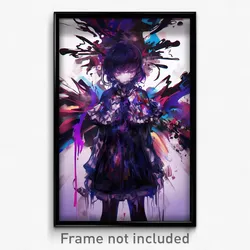 Anime Art Poster - Girl Feeling Brooding Wearing Ragged Frilled Capelet (Print)