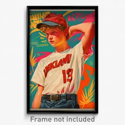 German Movie Poster - Boy Feeling Carefree, Fluid Baseball Uniform (Art Print)