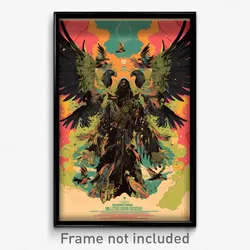 German Movie Poster - Man Feeling Self Critical, Mysterious Green Wings (Print)