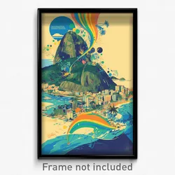 Brazilian Movie Poster - Mountainous Quay (Brazil Retro Film Art Print)