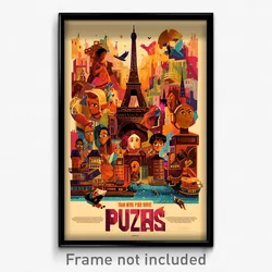 Hebrew Movie Poster - Quirky Paris (Israel Psychedelic Art Retro Film Print)