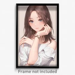 Anime Art Poster - Girl Feeling Impatient Wearing Noteworthy Bracelet (Print)