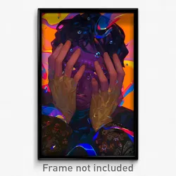 Anime Art Poster - Man Feeling Stressed Wearing Worldly Elbow Gloves (Print)