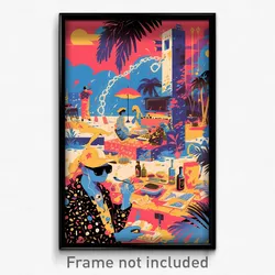 Spanish Movie Poster - Bumpy Pizza Shop (Spain Psychedelic Art Retro Film Print)