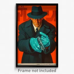 Hebrew Movie Poster - Man Feeling Cheeky, Amusing Aqua Gloves (Israel Art Print)