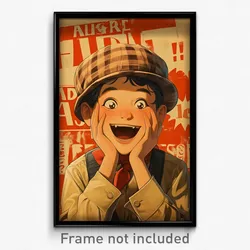 French Movie Poster - Boy Feeling Panicked, Nice Plaid Headwear (Art Print)