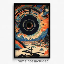 Icelandic Movie Poster - Round Gutter (Iceland Psychedelic Art Retro Film Print)
