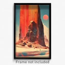 Icelandic Movie Poster - Frozen Mars (Iceland Psychedelic Art Retro Film Print)