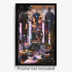 Art Poster - Black Colonnade (Psychedelic Trippy Weird 11x17 Print)