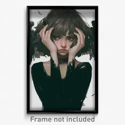 Art Poster - Girl Feeling Wrath Wearing Adorable Feathered Wings (Art Print)