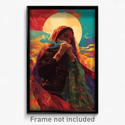 Bollywood Movie Poster - Woman Feeling Reluctant, Thin Green Kimono (Art Print)
