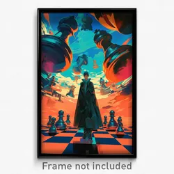 Movie Art Poster - Deserted Chess (Psychedelic Trippy Retro Cartoon Film Print)