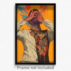 Bollywood Movie Poster - Man Feeling Liking, White Lace (India Hindi Art Print)