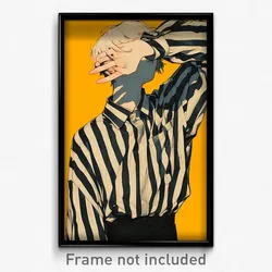Anime Art Poster - Man Feeling Apathy, Immaculate Vertical Striped Shirt (Print)