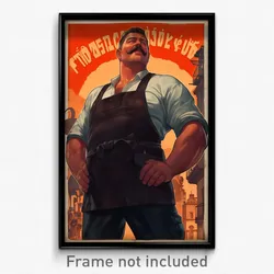 Mexican Movie Poster - Man Feeling Joy, Brown Apron (Mexico Film Art Print)