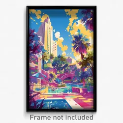 Spanish Movie Poster - Polished Plaza (Spain Psychedelic Art Retro Film Print)