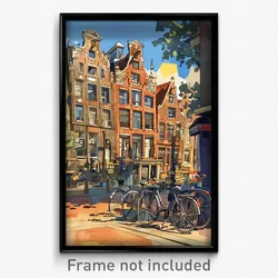 Art Poster - Enchanting Amsterdam (Psychedelic Trippy Weird 11x17 Cartoon Print)