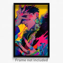 Anime Art Poster - Boy Feeling Indignant, Colorful Fur Trimmed Gloves (Print)
