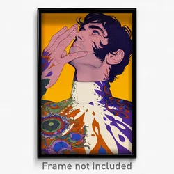 French Movie Poster - Man Feeling Dread, Violet White Bodysuit (Art Print)