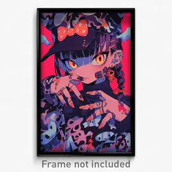 Anime Art Poster - Girl Feeling Scorn, Well To Do Patterned Clothing (Print)