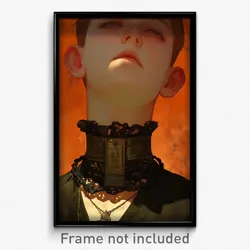Art Poster - Boy Feeling Worried Wearing Spanish Frilled Choker (Print)