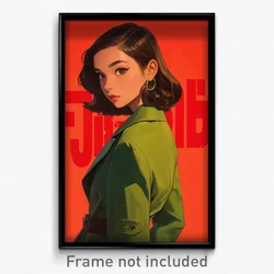 Thai Movie Poster - Girl Feeling Attentiveness, Quizzical Green Coat (Art Print)