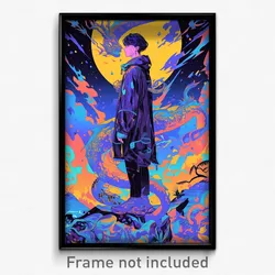 Anime Art Poster - Boy Feeling Insecurity Wearing Heavenly Long Shirt (Print)