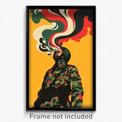 German Movie Poster - Man Feeling Miserable, Colorful Tactical Clothes (Print)