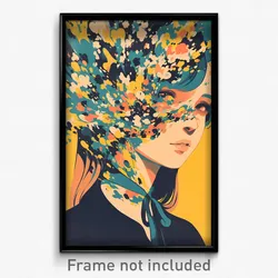 French Movie Poster - Girl Feeling Weak, Gloomy Neck Ribbon (France Art Print)