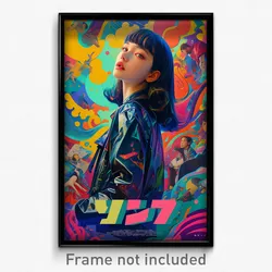 Thai Movie Poster - Girl Feeling Infatuation, Steel V Neck (Thailand Art Print)