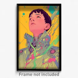 Movie Art Poster - Boy Feeling Calm, Quaint Green Ribbon (Retro Film Print)